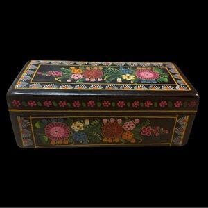 Floral Hand-Painted Decorative Box